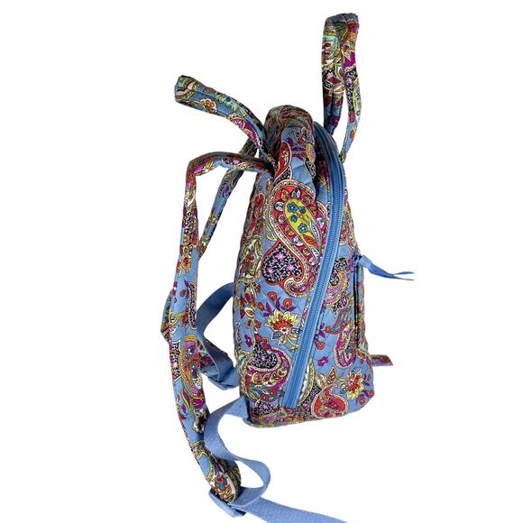 Vera Bradley Cotton Mini Totepack Backpack, Provence Paisley Blue Multicolor - Picture 4 of 10